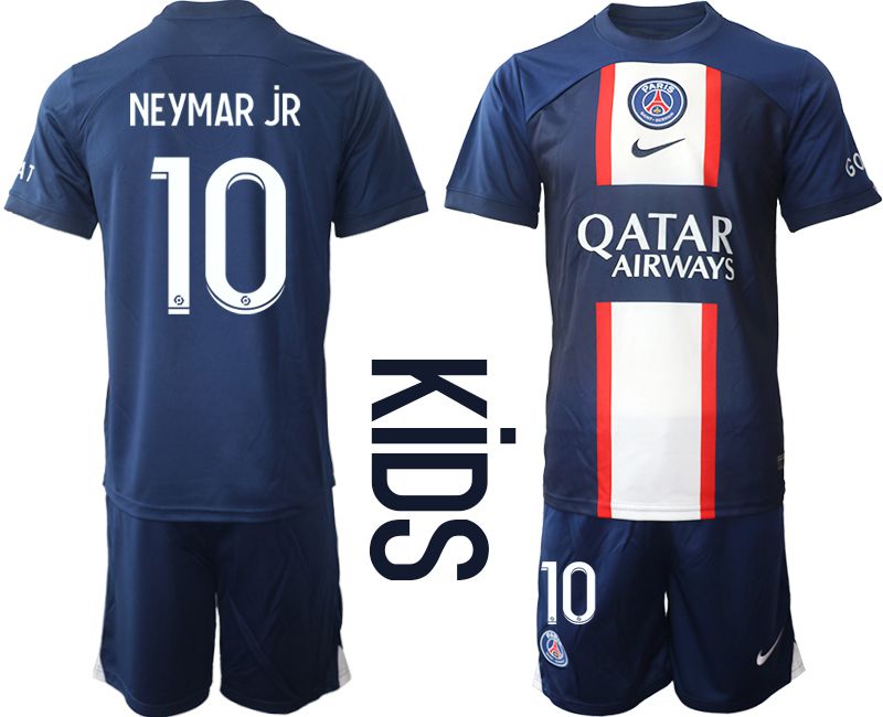 Youth 2022-2023 Club Paris St German home blue #10 Soccer Jersey